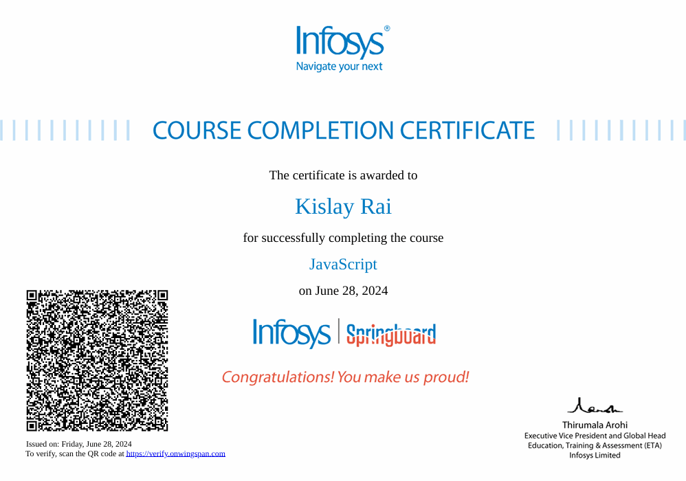 JavaScript Certificate