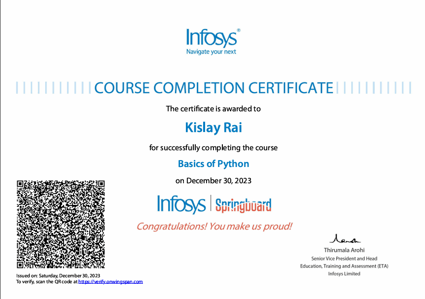 Python Certificate